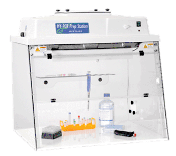 Image: Mystaire Misonix MY-PCR Prep Stations are compact laminar flow enclosures that reduce the risk of sample contamination while performing polymerase chain reaction (PCR) experiments (Photo courtesy of Mystaire Misonix).